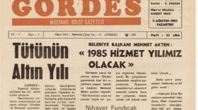 Gördes Gazetesi 39.Yılına Girdi